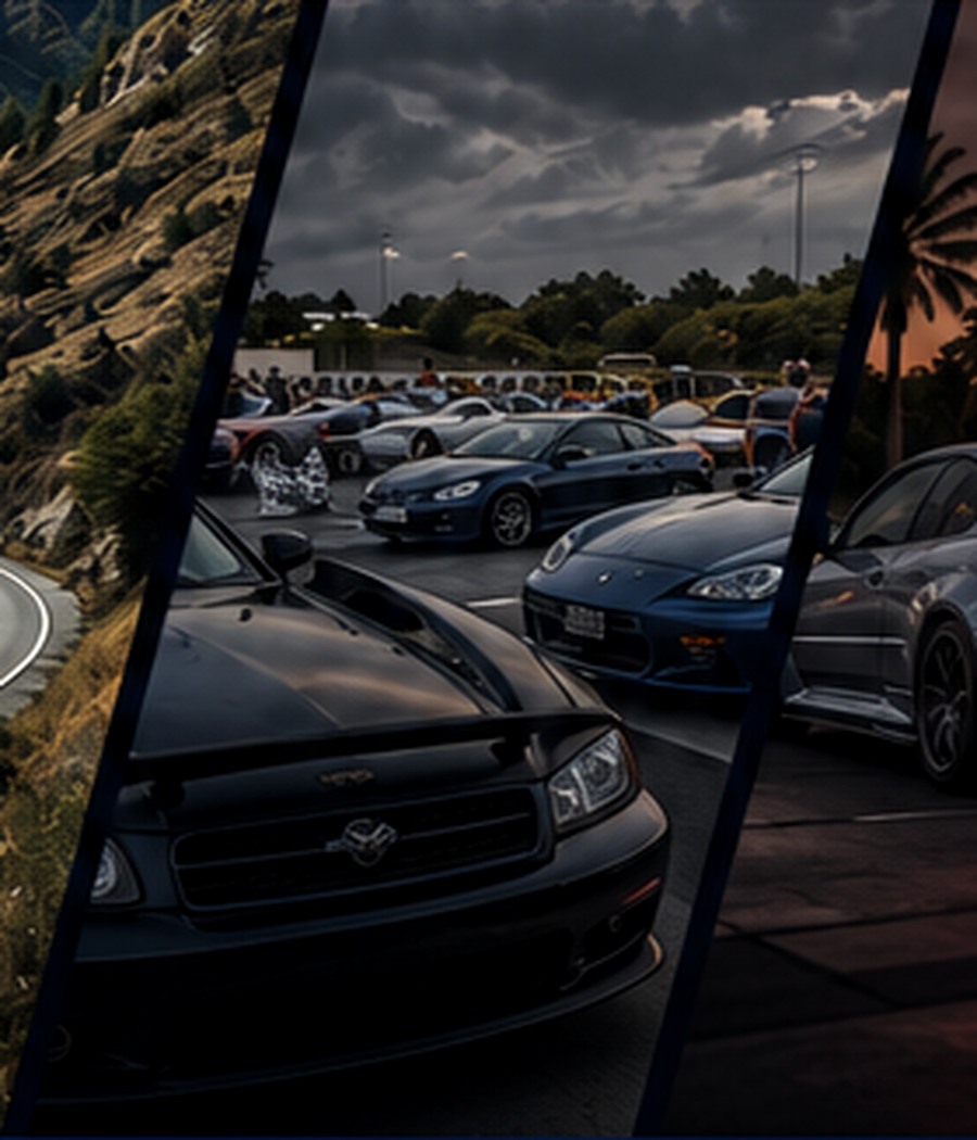 Enthusiast cars gathered at a SuperDrive meet
